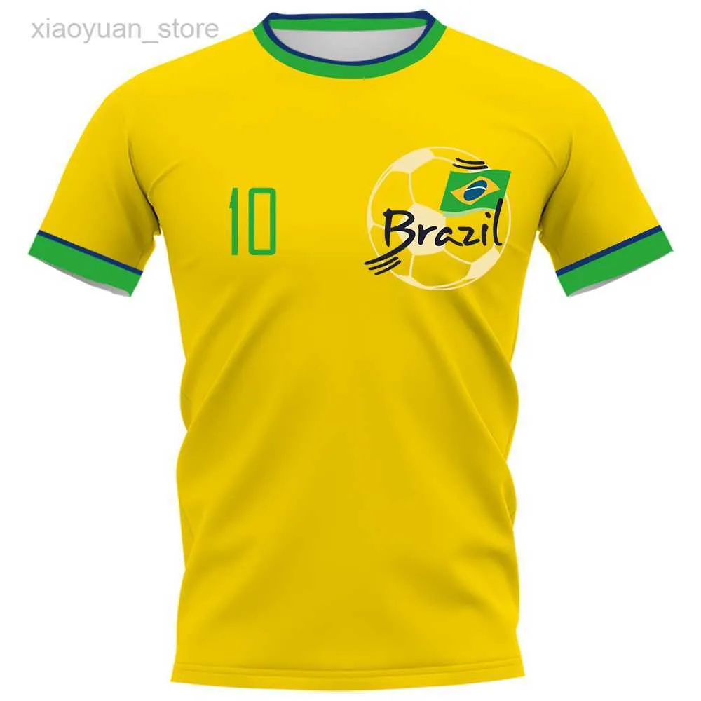 Men's T-Shirts CLOOCL DIY Number Brazil Flag T-Shirt Fashion 3D Printed Short Sleeve Featured T-Shirts 2022 Casual Activewear Summer Tops M230409