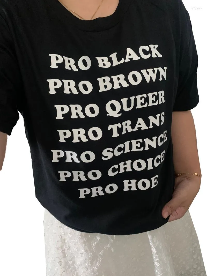 Herren T-Shirts Pudo Unisex Pro Schwarz Braun Queer Zitate Slogan T-Shirt Menschen Menschenrechte T-Shirt LGBTQ Pride Shirt