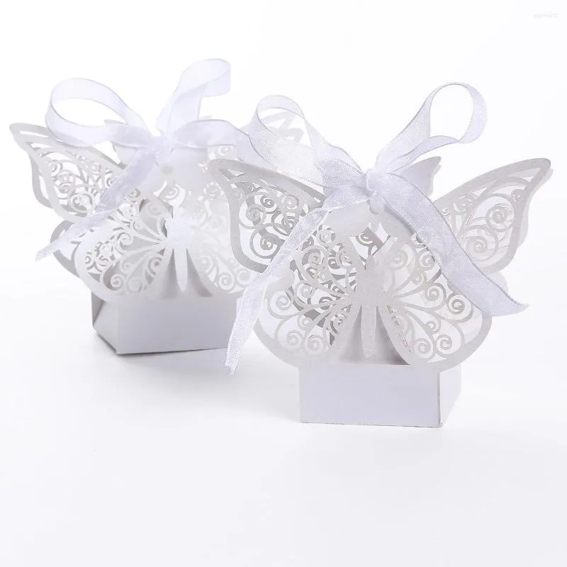 Gift Wrap 50PC Butterfly Wedding Candy Box Hollow Paper European Style Chocolate Packaging Events And Party Supplies