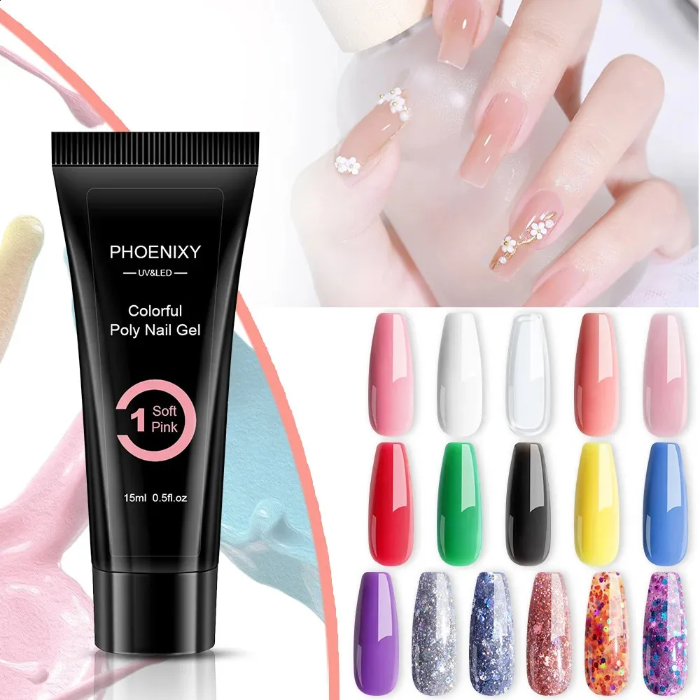 Nagellack phoenixy poly nagelgel för naglarnas förlängning semi permanent akrylgel lack snabb byggnad gel polska poly nagelgel förlängning 231109