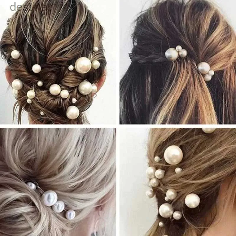 Headwear Hair Accessories Woman Pearl U-Shaped Hair Pins Wedding Hair Clips Alloy Stick Hairpin For Bridal Jewelry Hair Accessories Hairstyle Design ToolL231110