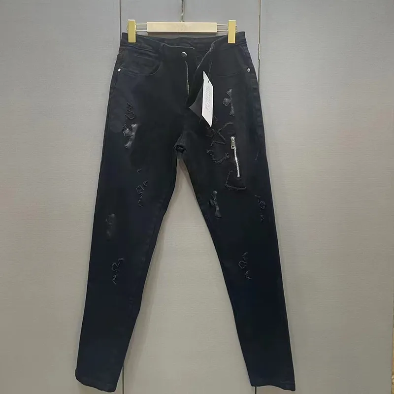 Calças jeans de grife Jeans masculinos Slim Fit Nova Marca Moderna Versátil Calças Retas Bordadas Quilting Rasgado Marca Calça Vintage Moda Jeans é bom