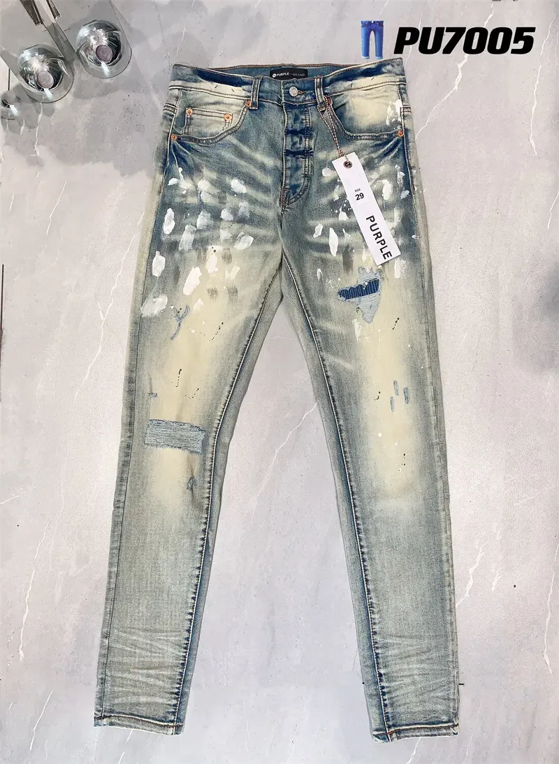 Paarse jeans Designer jeans Heren denim broek Mode broek Recht ontwerp Retro streetwear Casual trainingsbroek Joggers broek gewassen oud