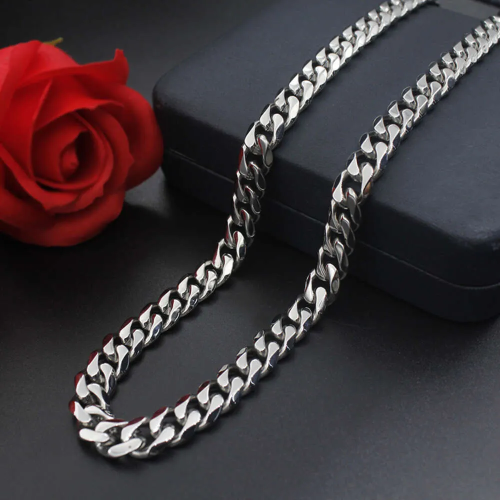 Men's 7.5mm Titanium Polished Classic Curb Chain Necklace - Black Bow  Jewelry Company