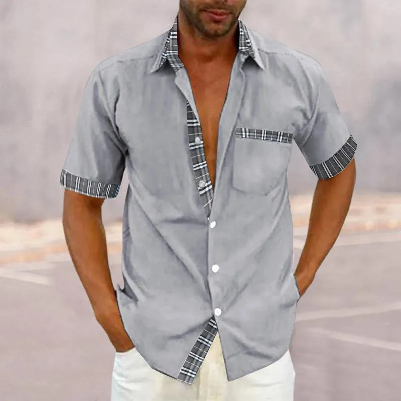 Mens Cotton Shirt Piece And Linen Casual Shirt With Buckle Pocket