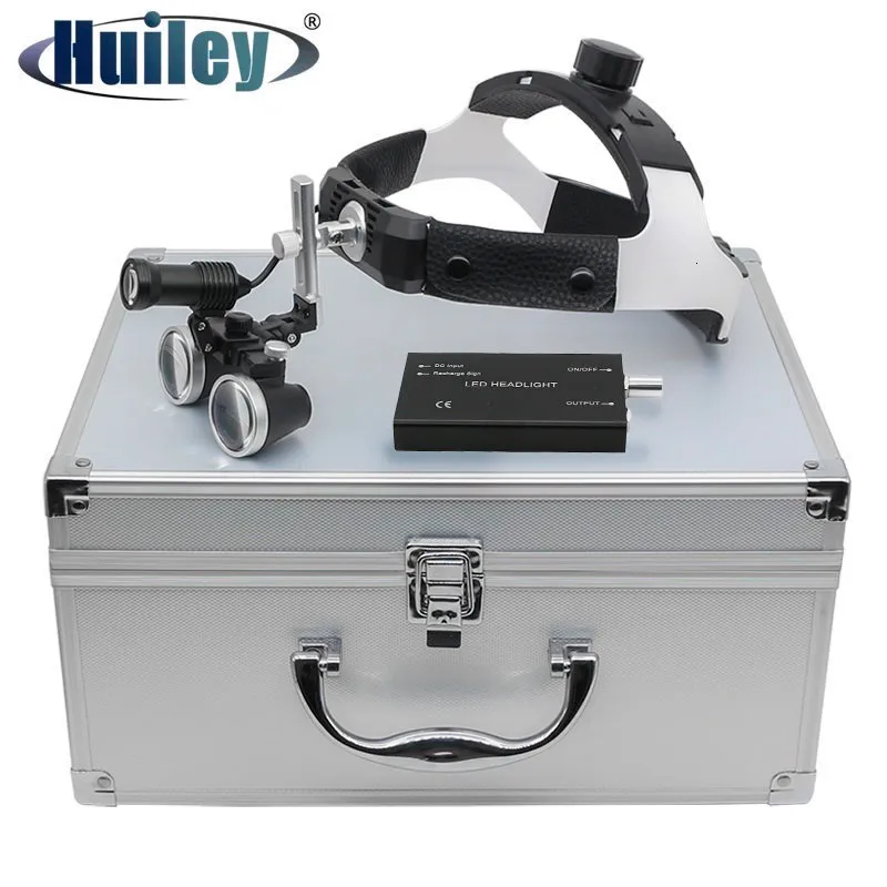 Magnifying Glasses 3.5X Dental Binocular Magnifier 5W Head Light Hands