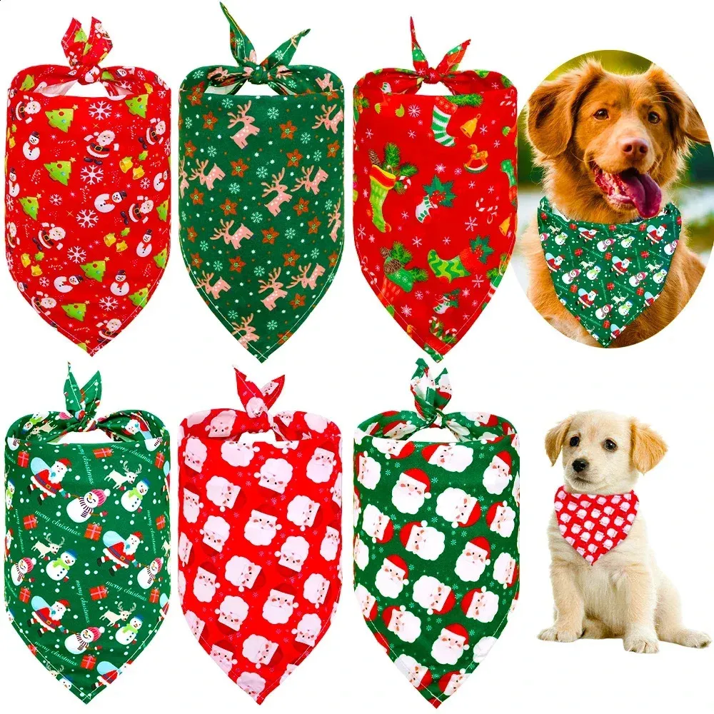 Odzież dla psów 50/100pcs chusta chustka świąteczna Pet Pet Zaopatrzenia w akcesoria dla psa pies psa bandanas szalik