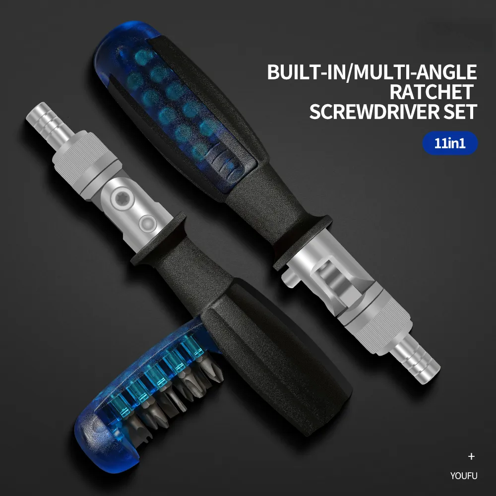Screwdrivers 11 In 1 Ratchet Handle Wrench Combination Torque Head