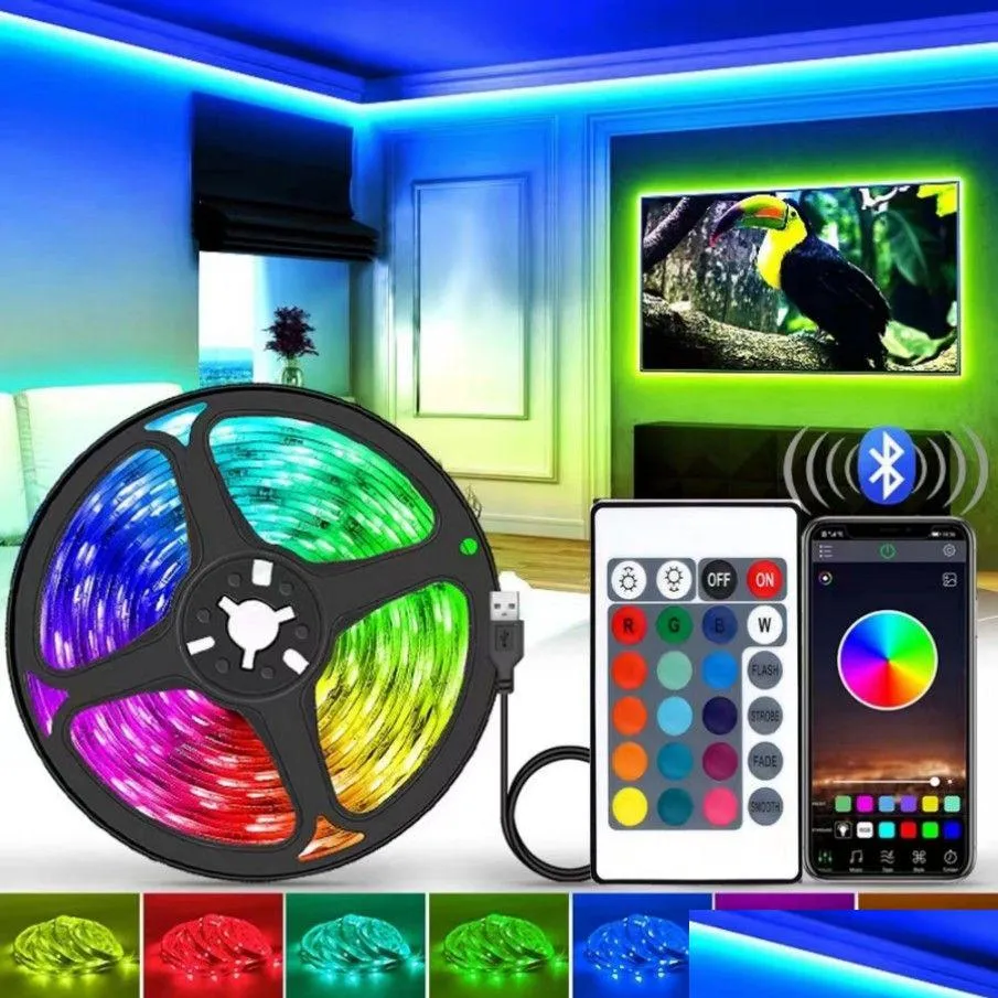 Tiras LED Tira 15 20 Metros Ao Ar Livre Wifi Alexa 5050 5V RGB Fita Luzes Para Sala Cozinha Bar Backlight Decoração Gota Entrega Lig Dhcq4