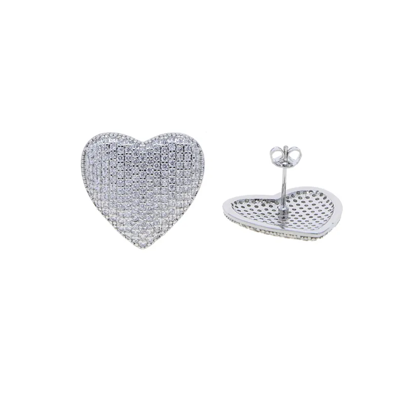 Orecchini A Perno E Jewelry Cigno Cuore In Argento 925 Con Zirconia – Regalo Romantico