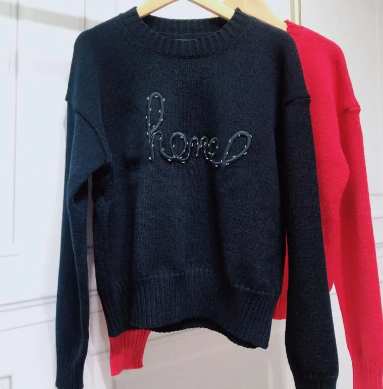 Nya kvinnors tröjor Kvinnor Crew Neck Casual Brand Sweater Designer Sweaters
