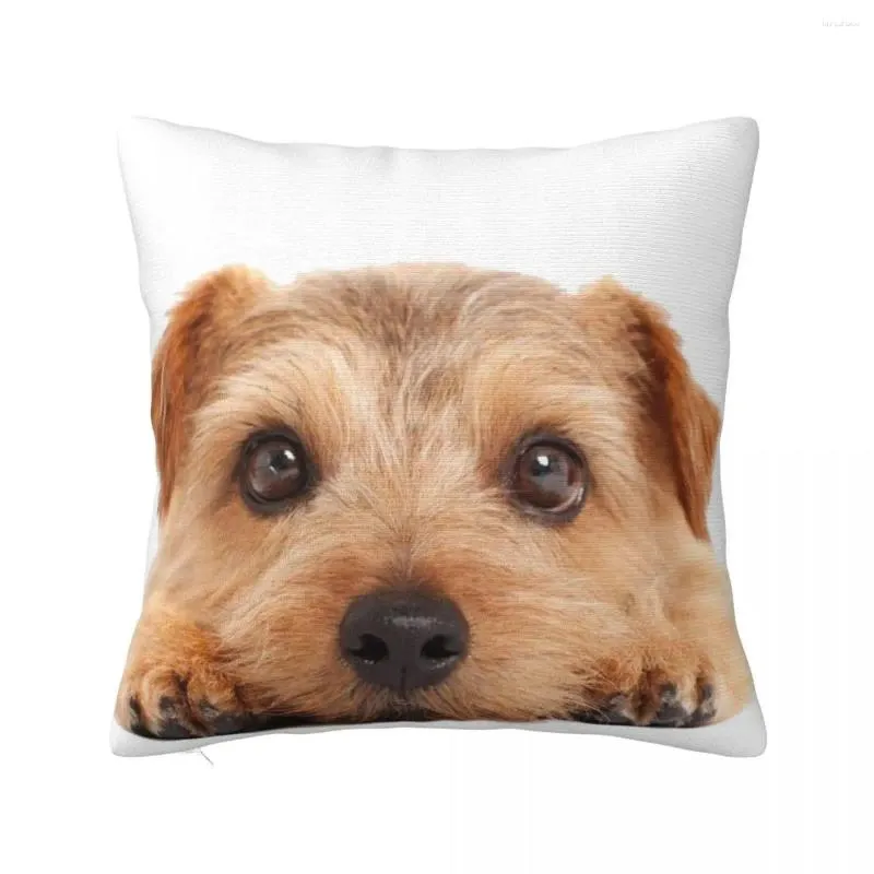 Oreiller Norfolk Terrier, couvre-oreillers de noël, housse rectangulaire brodée