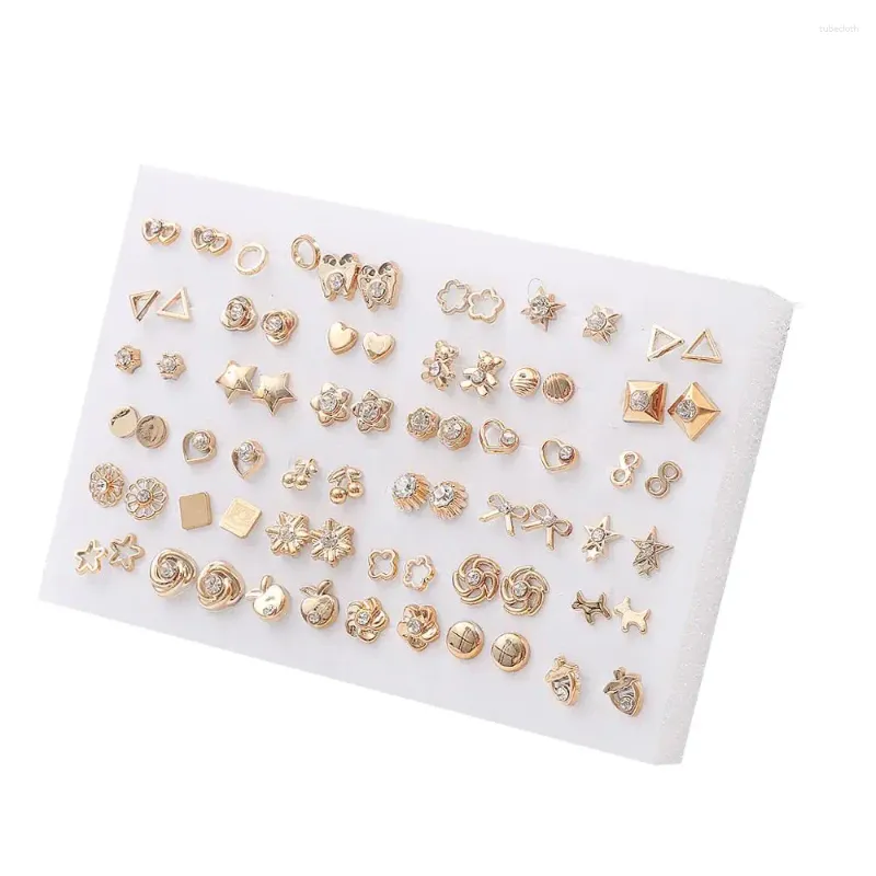 Ohrstecker 18/36 Paare Mode Mix Stil Gold Farbe Strass Kristall Blume Ohrringe Set für Frauen Mädchen Schmuck Brincos Ohrringe