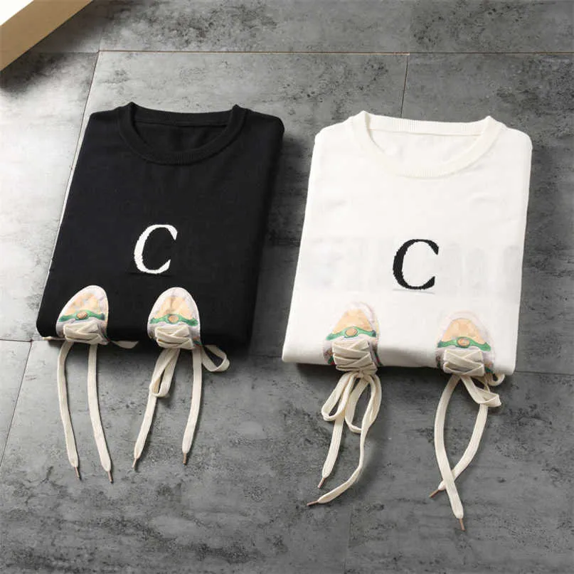 Ontwerper Nieuwe dames T -shirt Hirt Heren Wol met letters Patroon kleurrijke ronde nek sweatshirts breisels lange sleeevs unisex outswears warme tops man prad #8866