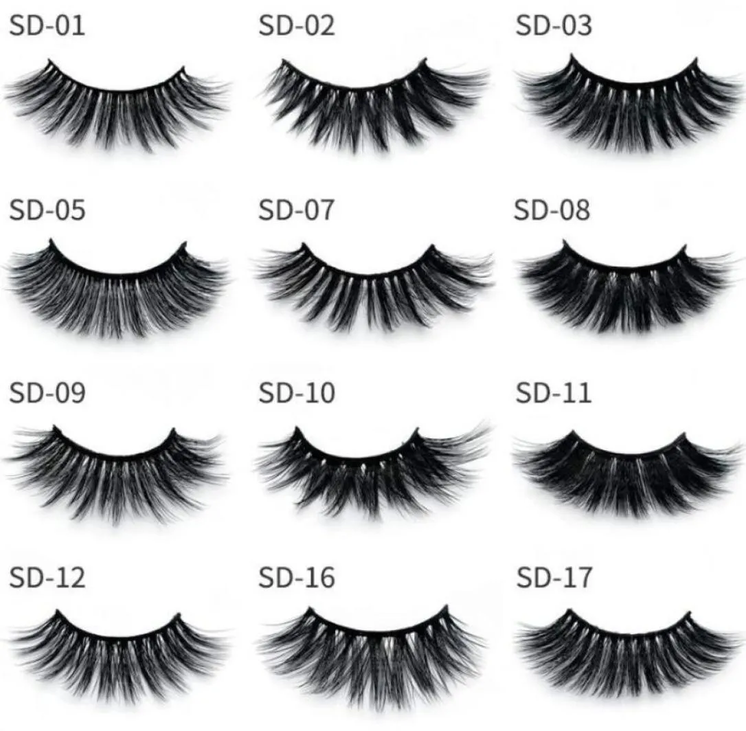 رموش كاذبة Mink Mink eyelashes17 أنماط بيع 1PAIR الكثير من Siberian 3D Full Strip Eyelash Long Frose Lashes Extension8188424