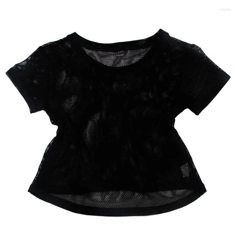 Kvinnors T-skjortor Summer Women Short Sleeve Mesh Hollow Out Yoga T-shirt Snabbtorkning Jogging Sports Tops Tue88