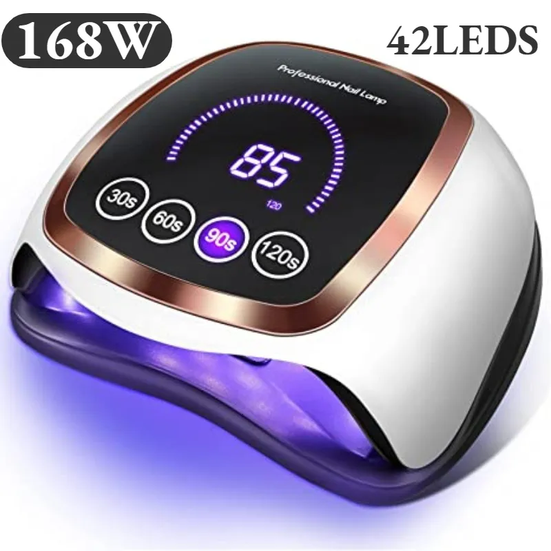 Nageldrogers 168W 42leds nageldroglamp voor manicure professionele LED UV -drogelamp met auto -sensor Smart Nail Salon Equipment Tools 230410