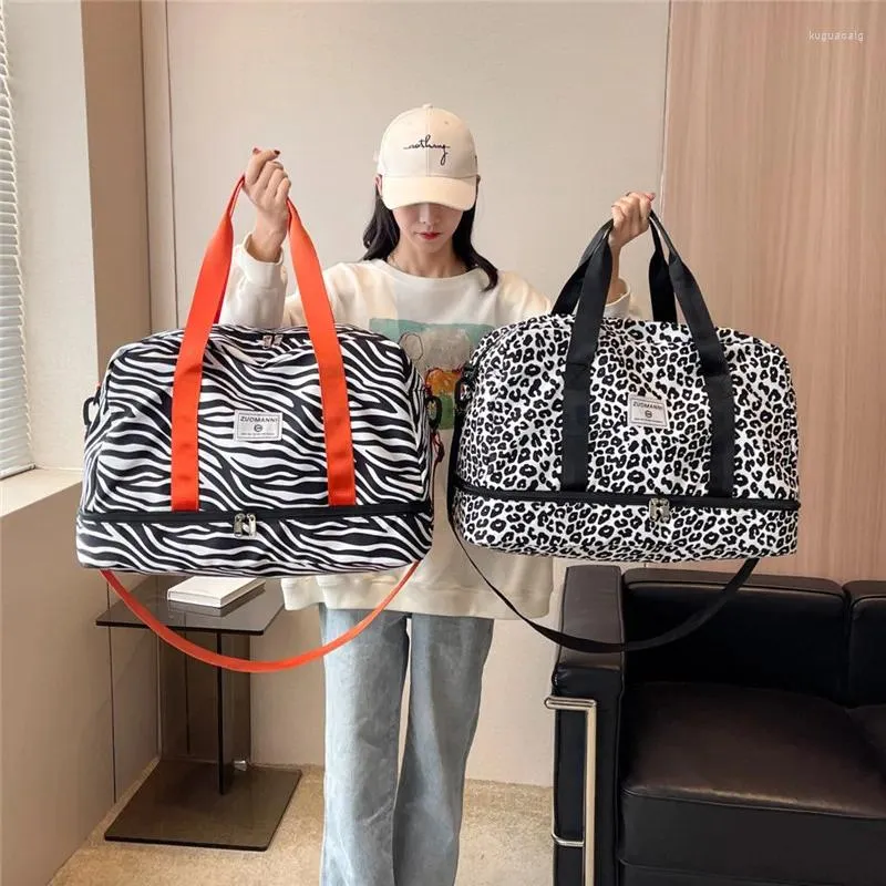 Torby Duffel Duże kobiety torba podróżna noszenie bagażu Zebra Wzór torebki DUFLE TOTE do walizki