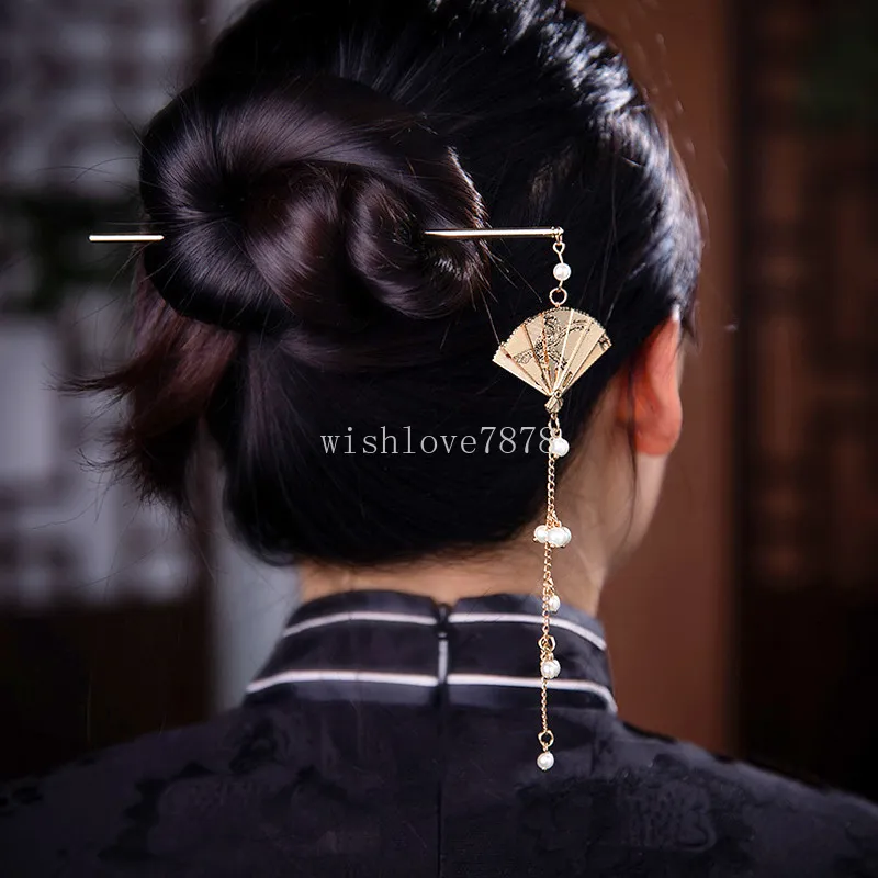 Épingles à cheveux de Style chinois pour femmes, baguettes en métal Vintage, pince à cheveux, couvre-chef, accessoires bijoux de cheveux de mariage