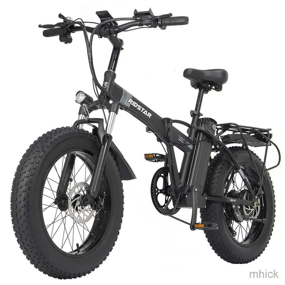 Pedais de bicicleta bicicleta elétrica Ridstar 1000W 48V 20 polegadas dobráveis ​​ebike 14ah ipx7 impermeável homem mulher montanha snow cidade elétrica bicicleta nos manchas m230411