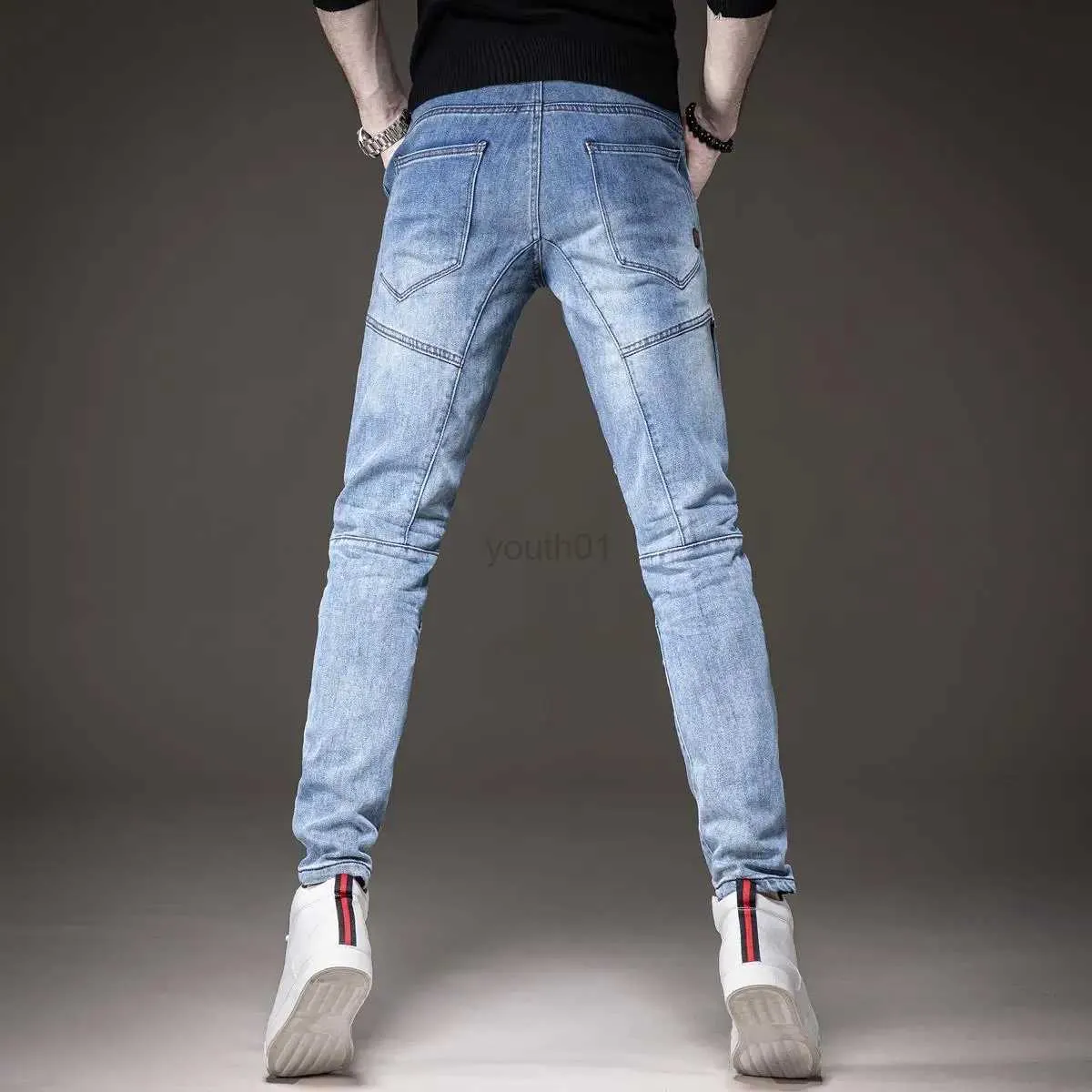Pantalones Vaqueros Para Hombre Jeans De Estilo Boyfriend Moto Ajustados De  Lujo