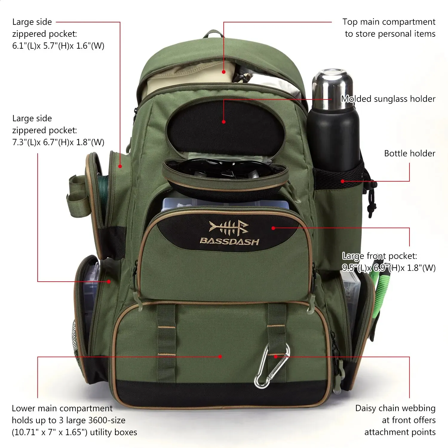 Fishing Accessories Bassdash Bag Tackle Backpack Lightweight Tactical Box  Multifunctional 231109 From 27,37 €