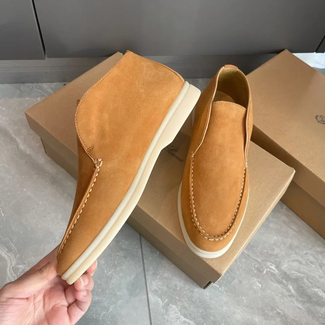 Tasarımcı 23S Ayakkabı Loros Lp Sıradan Ayakkabı Açık Yürüyüşler Yaz Yürüyüşü Desk Ayakkabı Süet Loafer City Tembel Soafers Erkek Kadın Süet Sneaker Mid Cut Dış Mekan Ayakkabıları