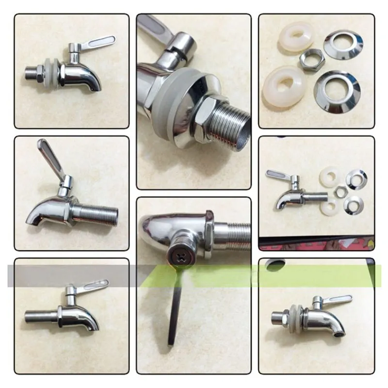 2-Pack Stainless Steel Beverage Dispenser Spigots - Food Grade Drink Dispenser Replacement Faucets