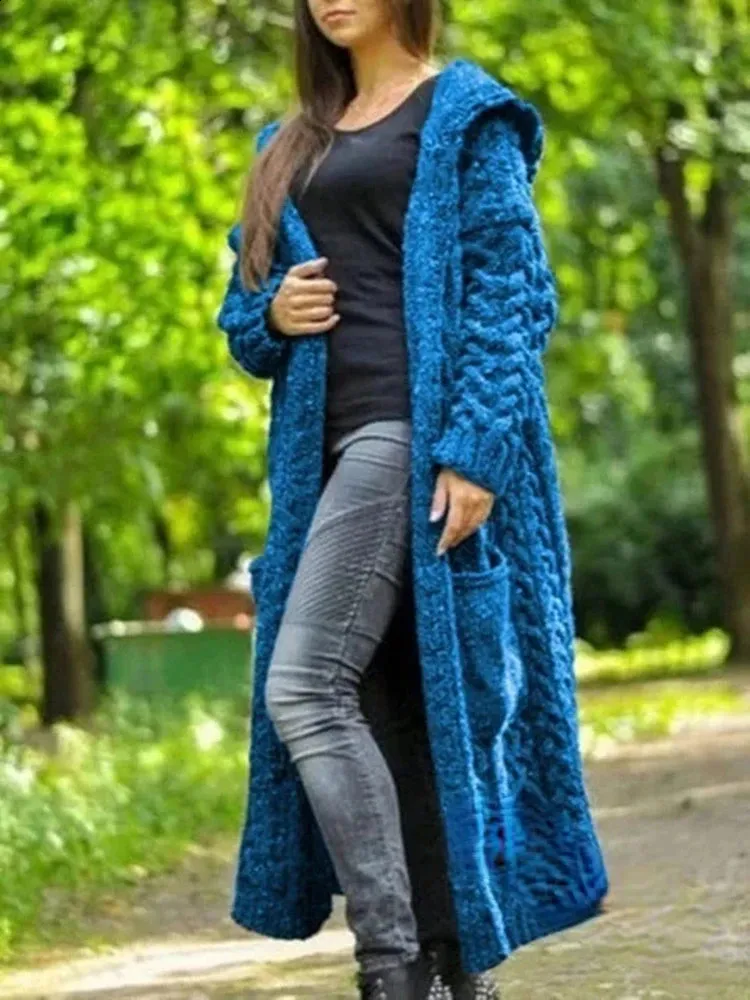 Damskie Dzienniki Koszulki damskie jesień i zimowy bapedycz z kapturem dla kobiet vintage długi płaszcz swobodny sweter dla kobiet plus size 231109