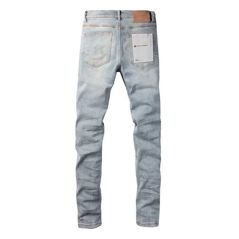 Light Blue Slim Fit Purple Knee Jeans With Holes By A Top Brand From  Dhgatedola, $15.23