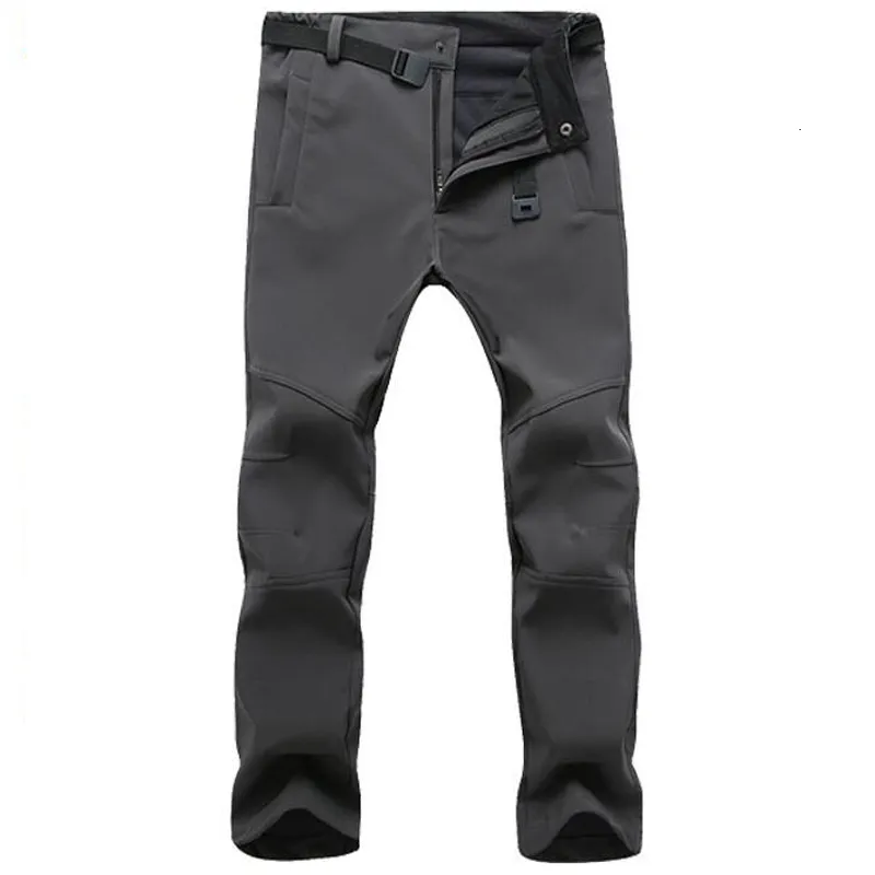 Pantaloni da uomo Pantaloni invernali giacca da uomo soft shell pantaloni di lana casual da uomo autunno elastico spesso impermeabile pantaloni tattici militari 230410