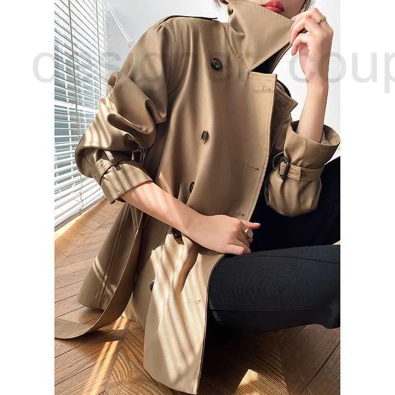 女性のトレンチコートデザイナーラグジュアリーBファミリーKhakiトレンチコート女性の2023年の新しい秋の衣装