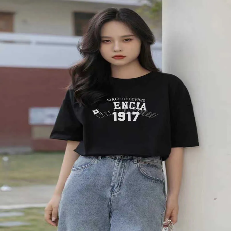 Designer nouveau t-shirt femme High Edition Family Spring/Summer 1917 - 3D Classic Letter Print Sleeve T-Shirt