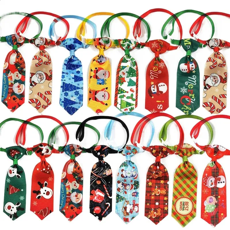 Hundkläder 50 datorer julstil Hundbindning av husdjur Dog Tillbehör Liten hundvalp Båge Ties Slips Dog Jul Grooming Supplies 231109