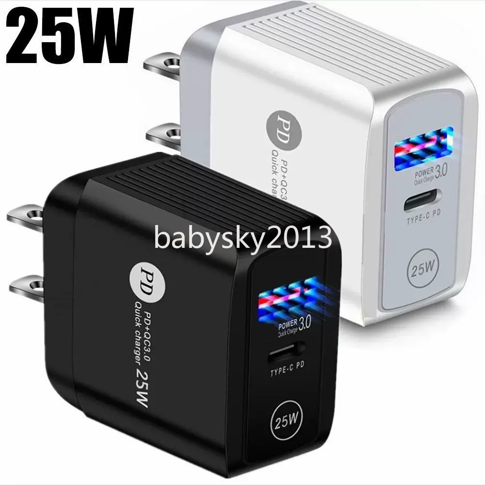 25W 20W 18W Schnelle Schnellladegeräte USB C Dual Ports PD Wand Ladegerät Typ c Power Stecker Adapter für IPhone 12 13 14 15 Pro Max Samsung B1