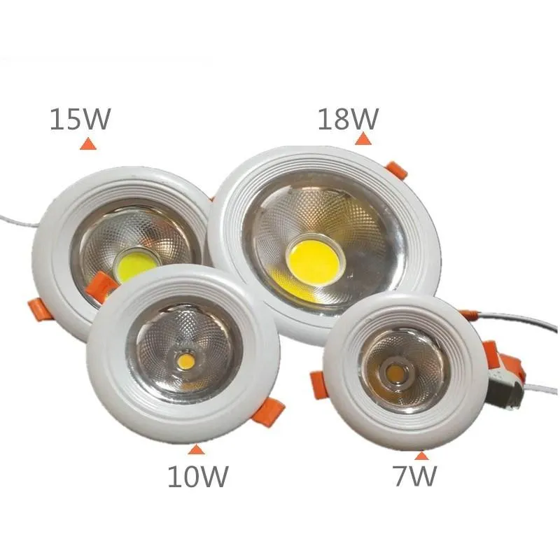 Downlights Warmweiß/kaltweiß AC90-260V Stil Druckguss COB Downlight 7/10/15/18W Engineering Home Deckenleuchte Downlights