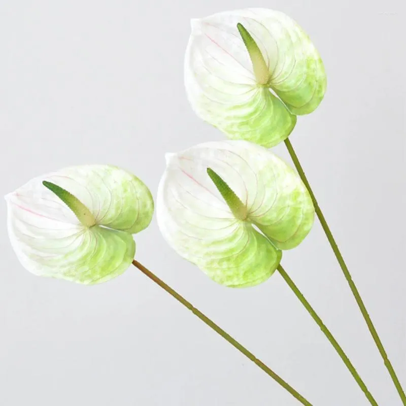 Kwiaty dekoracyjne 4 szt. Symulacja anthurium andraeanum lind fałszywe wystrój rośliny domowe wtrysk formowanie organów panny młodej