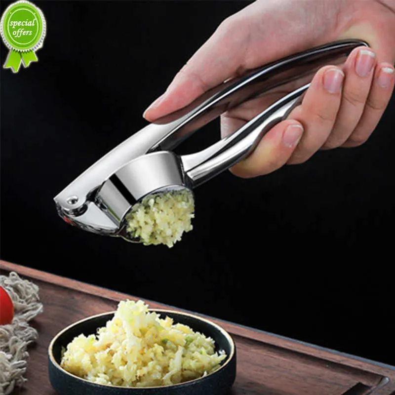 Ny zinklegering Vitlök Press Mos Mosed Masker Crusher Handheld Cooking Ginger Kitchen Tools Cocina Gadgets Product Squeezer