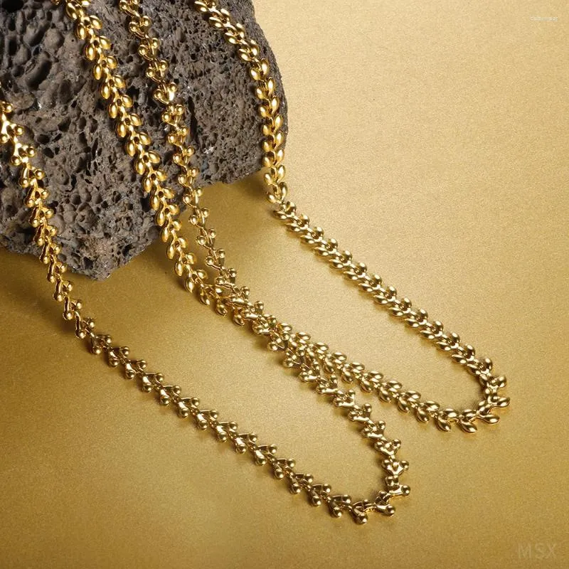 Łańcuchy ze stali nierdzewnej złotą kolor biżuterii pszeniczka choker kobiety mężczyźni modny naszyjnik stojak na imprezę prezenty imprezowe