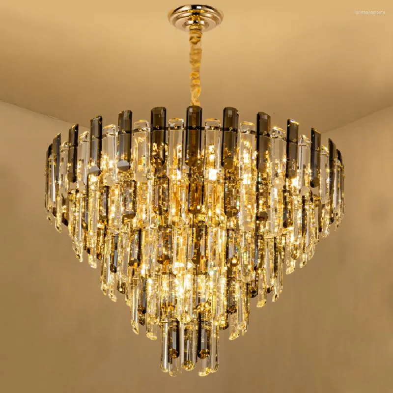 Ljuskronor 2023 LED Pendant Lamp Modern Nordic Crystal Light Luxury vardagsrum lyster villa blandad färgdekorativ