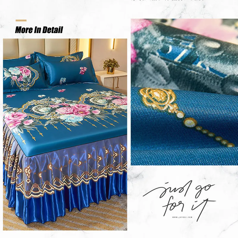 Jupe de lit bleu new arrivals