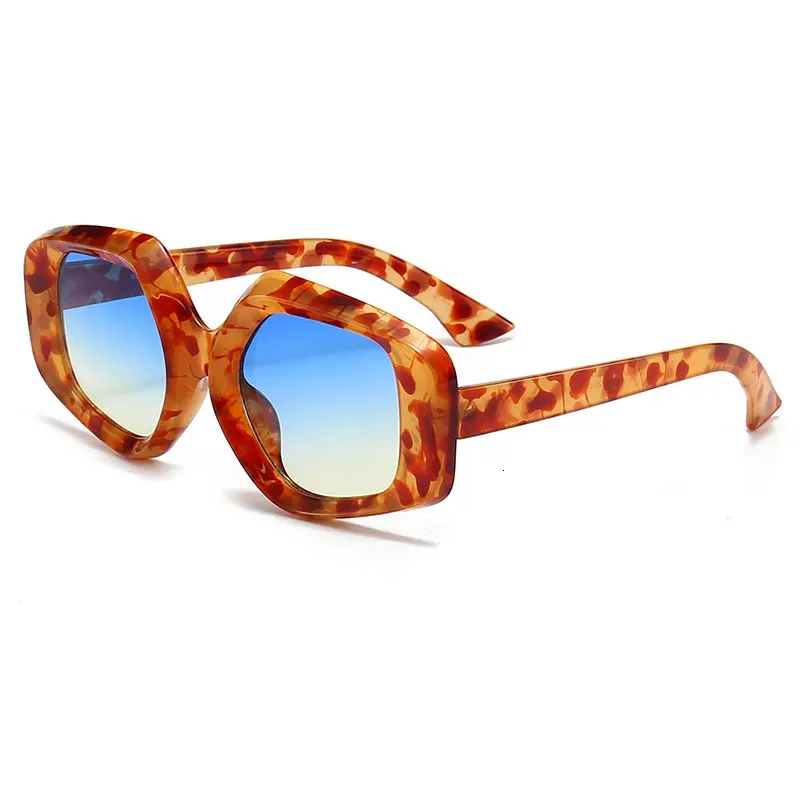 Óculos de sol quadros 2023 moda irregular leopardo colorido mulheres personalidade tons feminino compras viagem óculos de sol uv400 231110