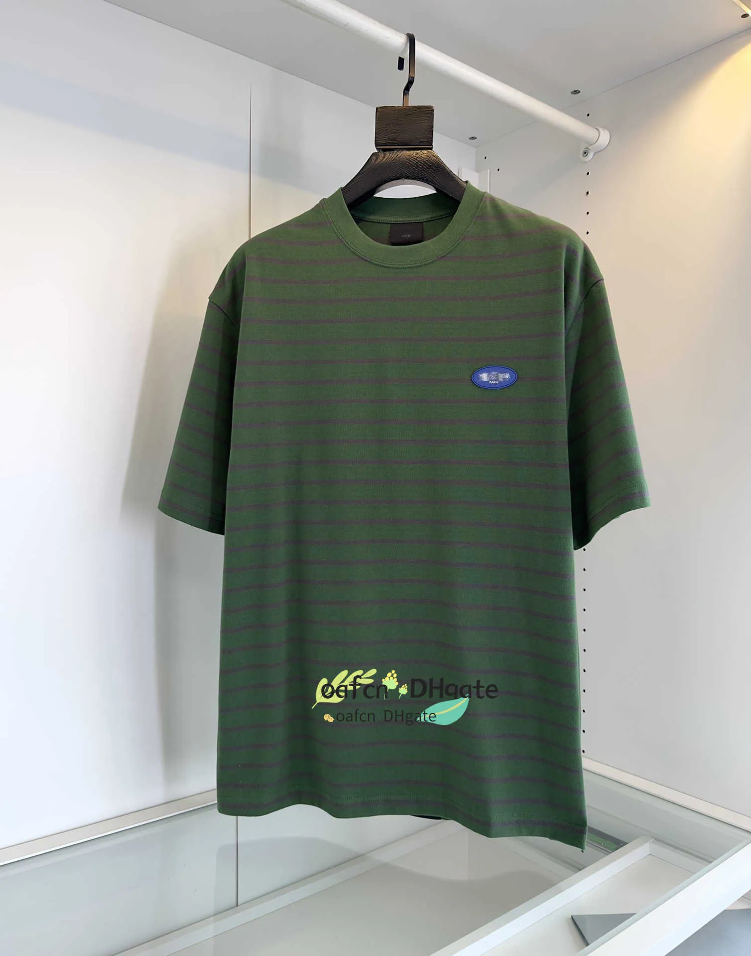 Herr- och kvinnors designer T-shirt randig skjorta sportkläder bomull bakåt glöd bokstav polo casual skjorta t-shirt sommarstil topp kortärmad europeisk storlek s-xl