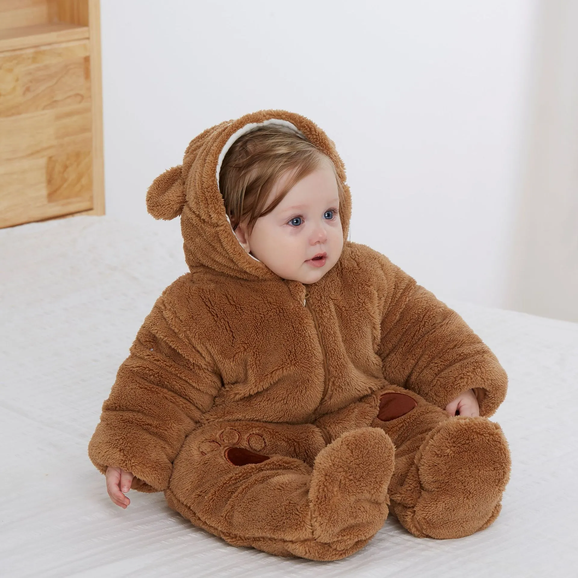 Детский утепленный комбинезон, зимняя одежда с хлопковой подкладкой, осенне-зимняя теплая уличная одежда для новорожденных
