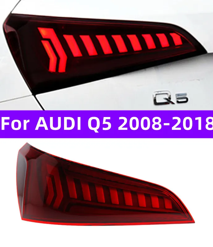 Fanale posteriore a LED per auto per AUDI Q5 2008-20 18 Fanali posteriori posteriori a LED DRL Luci in movimento Indicatori di direzione Freno Fendinebbia Montaggio