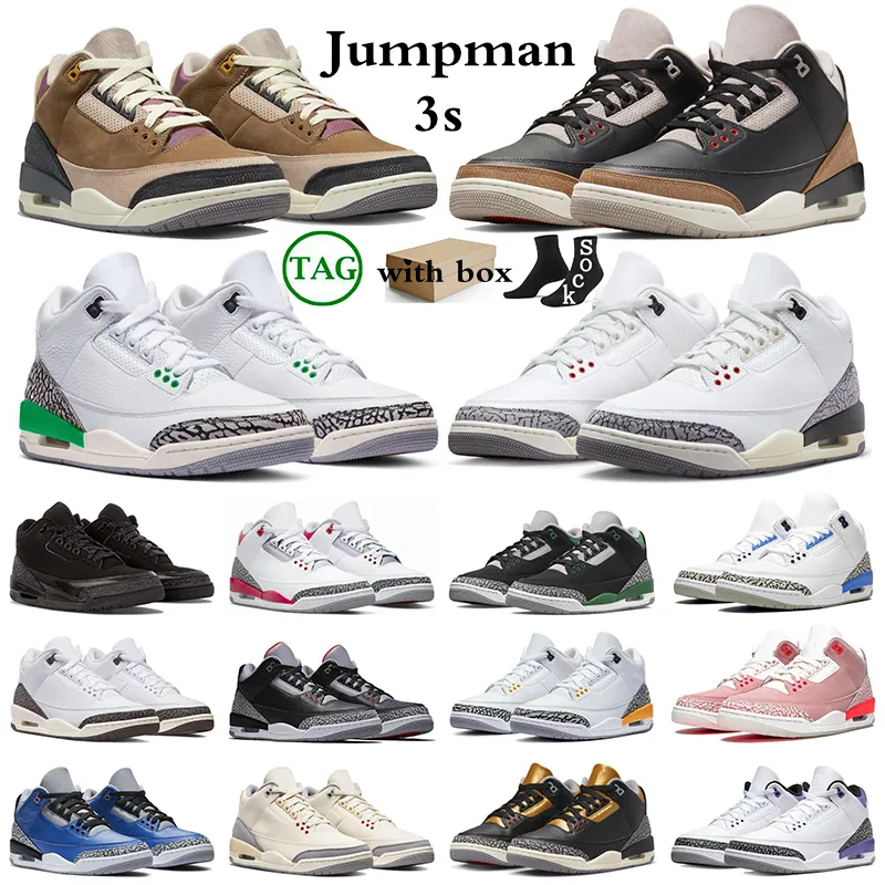 Jumpman 3s basketskor 3 herrskor Dam sneakers Vit cement Reimagined Desert Elephant Archaeo Brun Eldröd Napolitansk Rost Rosa sportskor