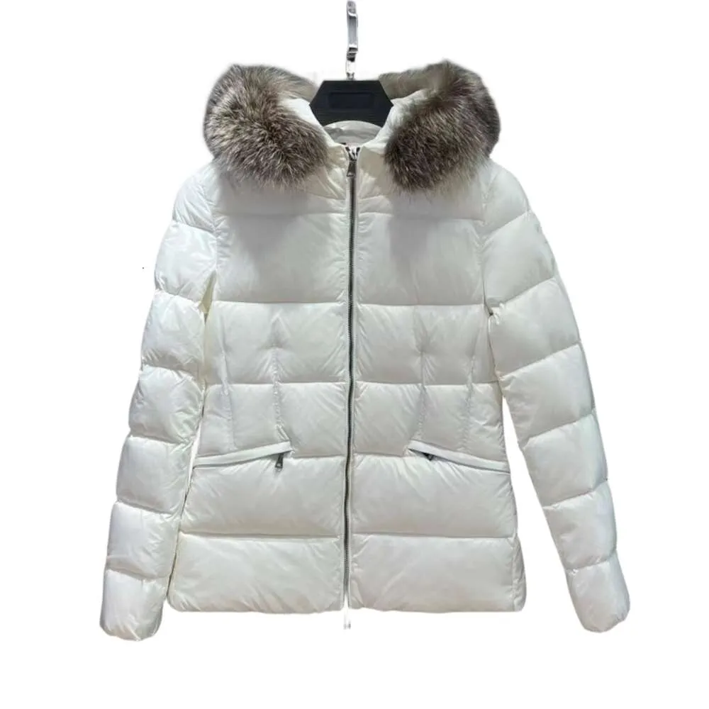 Designer Monclair Jacket Women Top Quality French High Quality Men And Women Autumn And Winter Slim Hooded Warm 90 Persent White Gooses Down Coat Color Fur Collar