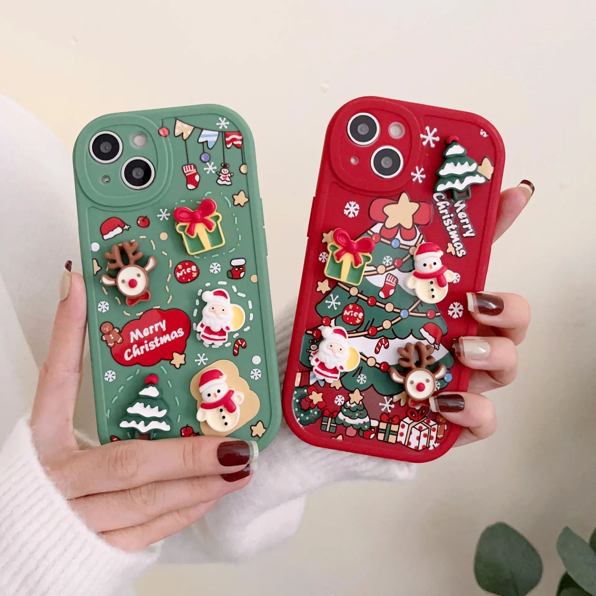 Christmas 3D Santa Claus phone case  drop resistant silicone soft case