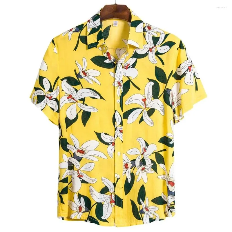 Camisas casuais masculinas rápidas étnicas camisa de manga curta 3d impressão floral blusa havaiana estilo praia boêmio para homens roupas maculinas