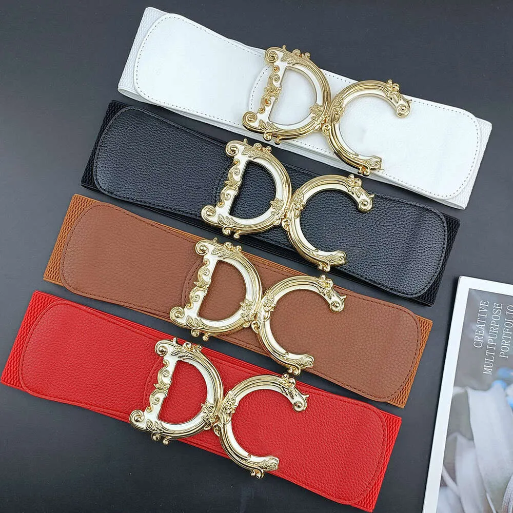 Designer Belts Women Fashion Brand Elastic Belt Womens Luxury Letter Buckle Waist Chain Dress Accessories Lady Girdle Waistband Width 7Cm High Quality